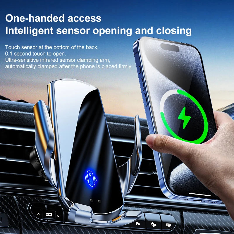 Wireless Magnetic Car Charger 15W Fast Charging Mount