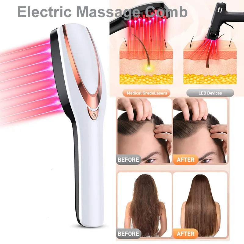 Electric Smart Hair Massage Comb with Red & Blue Light