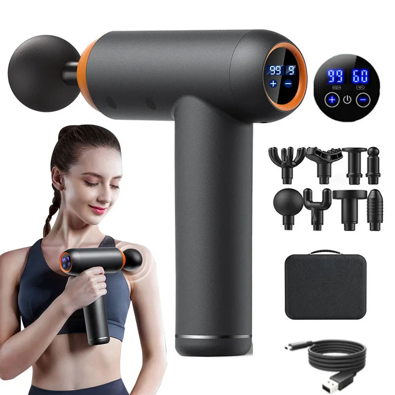 ZOQVANI Pro 99-Level Muscle Massage Gun with 8 Heads & LED Display