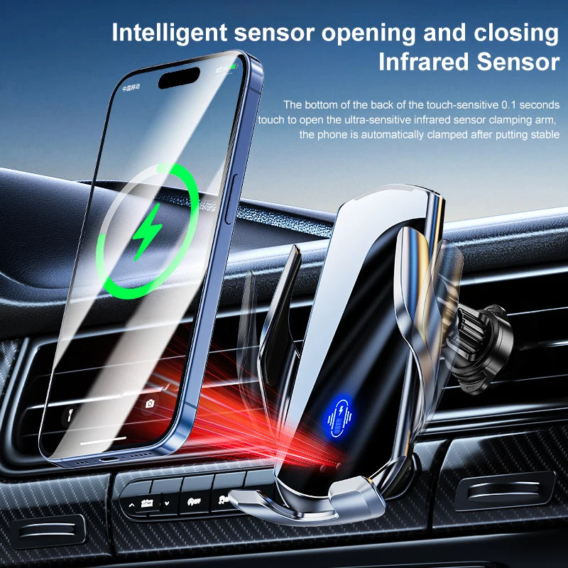 Wireless Magnetic Car Charger 15W Fast Charging Mount