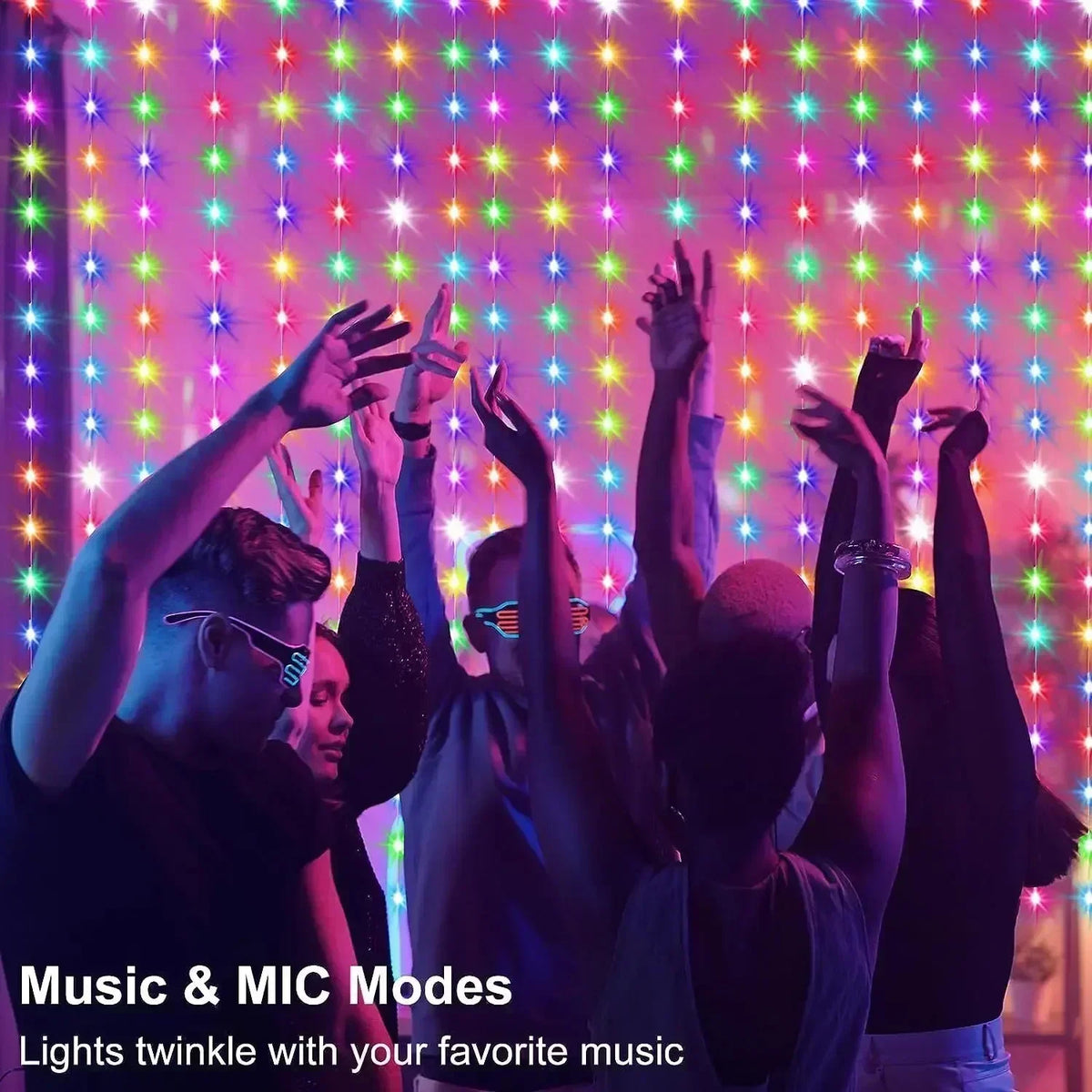 Smart RGB LED Curtain Lights ( App & Remote control )
