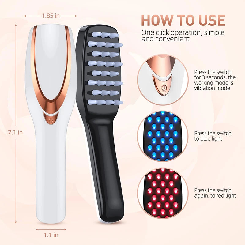 Electric Smart Hair Massage Comb with Red & Blue Light