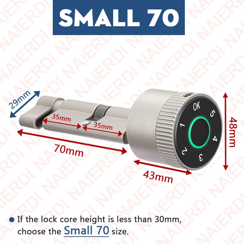 Smart Lock Cylinder with Tuya App & Fingerprint Access
