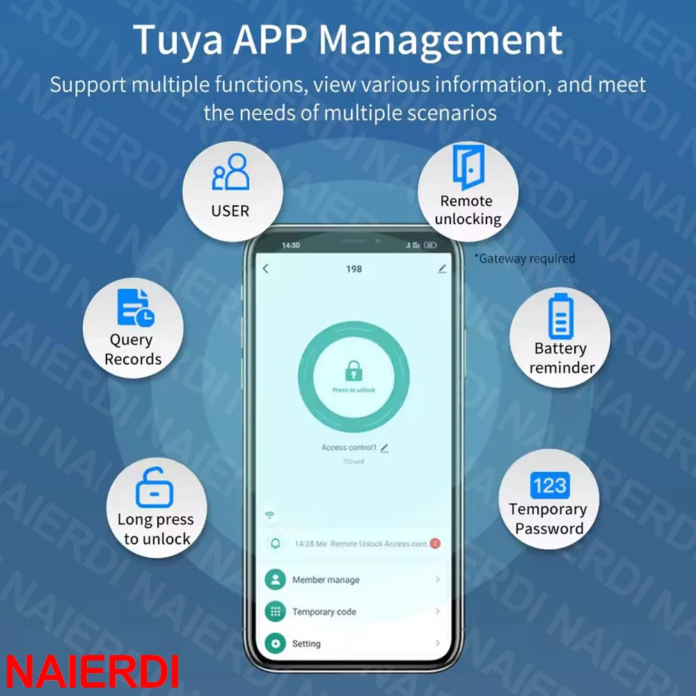 Smart Lock Cylinder with Tuya App & Fingerprint Access