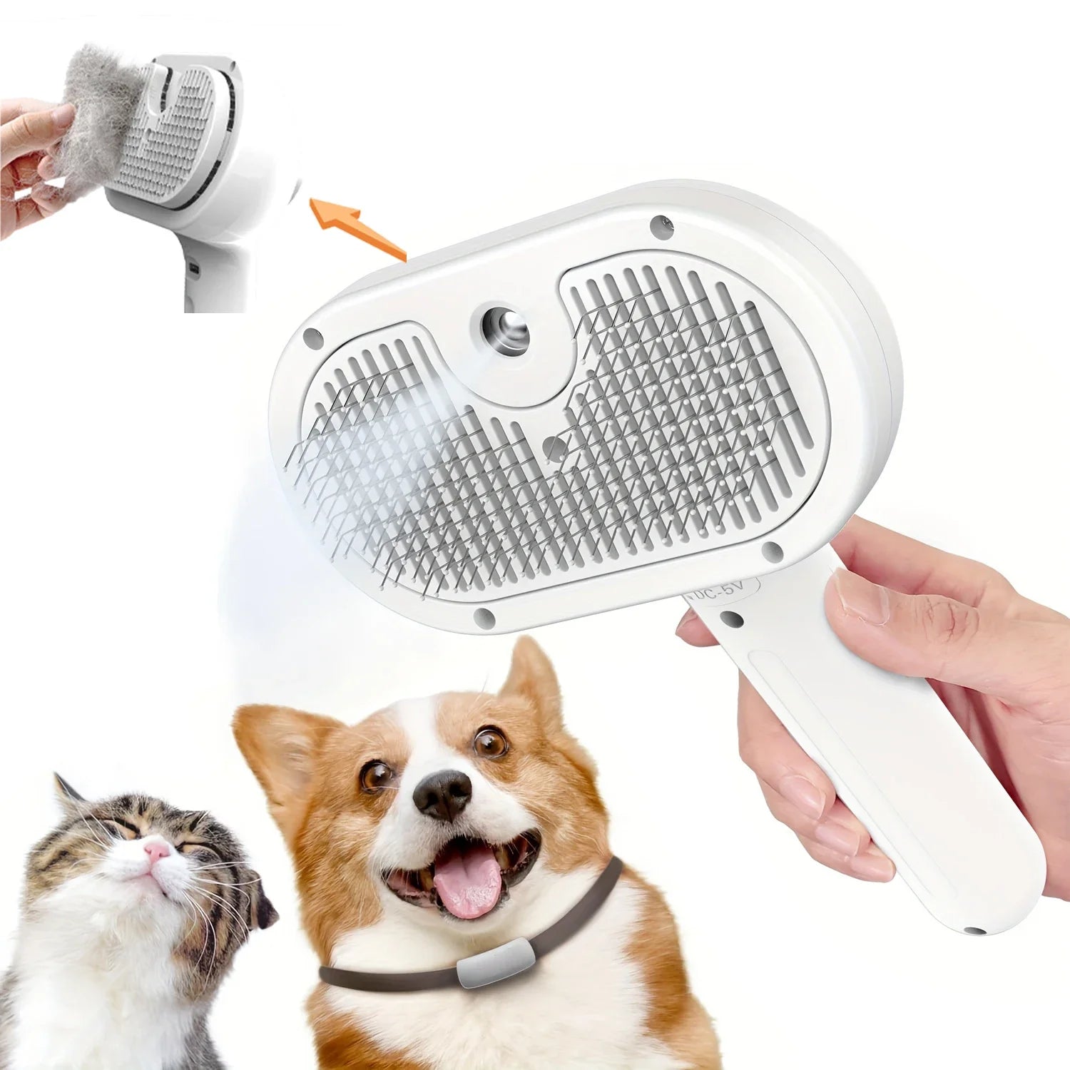 3-in-1 Electric Steamy Pet Grooming Comb
