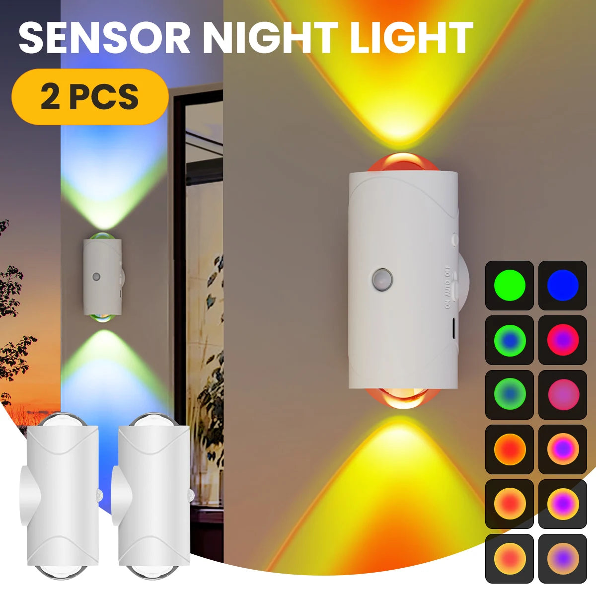 Smart Rechargeable Motion Sensor LED Wall Light | Color Changing & Magnetic Stick-on