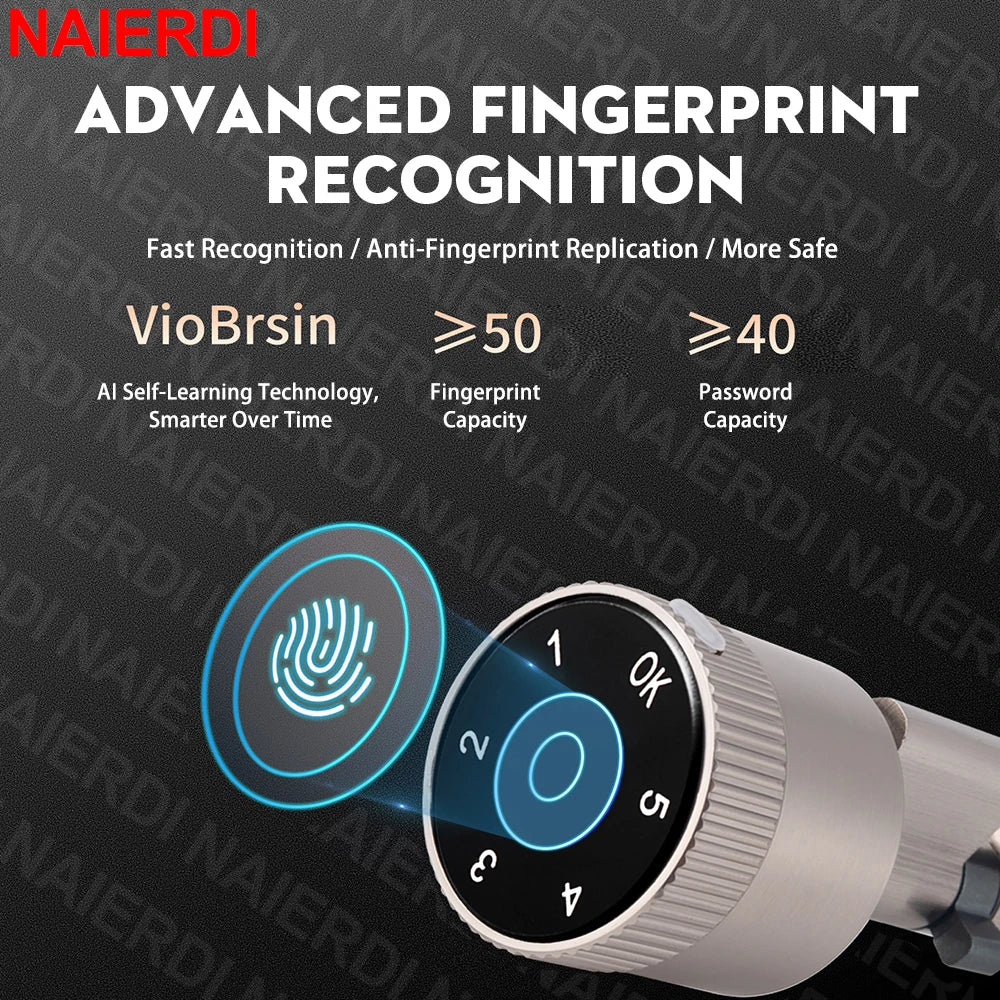 Smart Lock Cylinder with Tuya App & Fingerprint Access