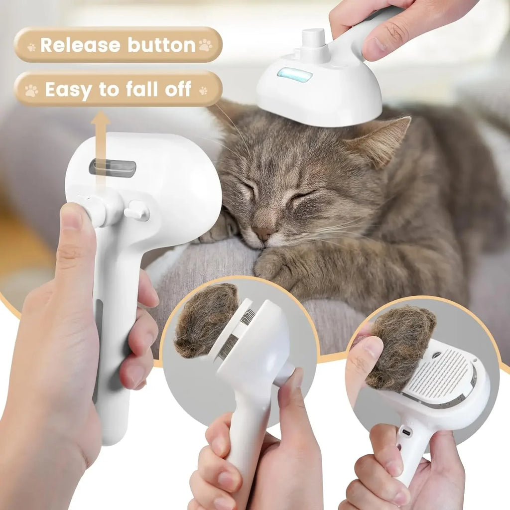 3-in-1 Electric Steamy Pet Grooming Comb