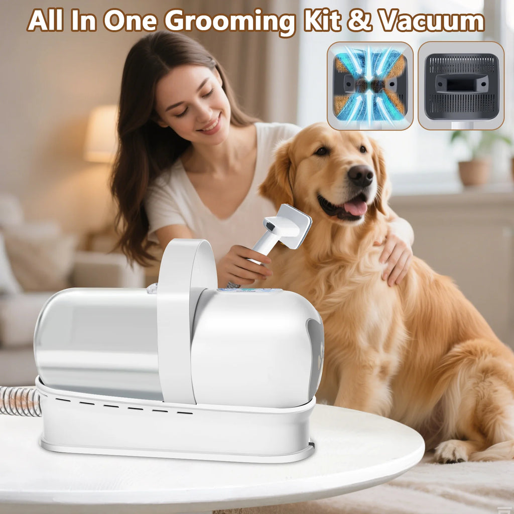 Dog Grooming Vacuum Cleaner Large Capacity Dust Cup 3 - speed Pet Hair Clipper Suction Grooming Kit for Dogs Cats