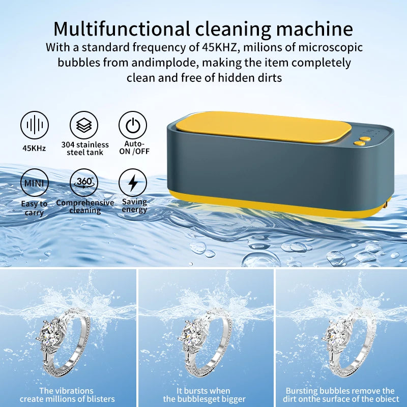 ZOQVANI Portable Ultrasonic Cleaner & Multi-Purpose Washing Device