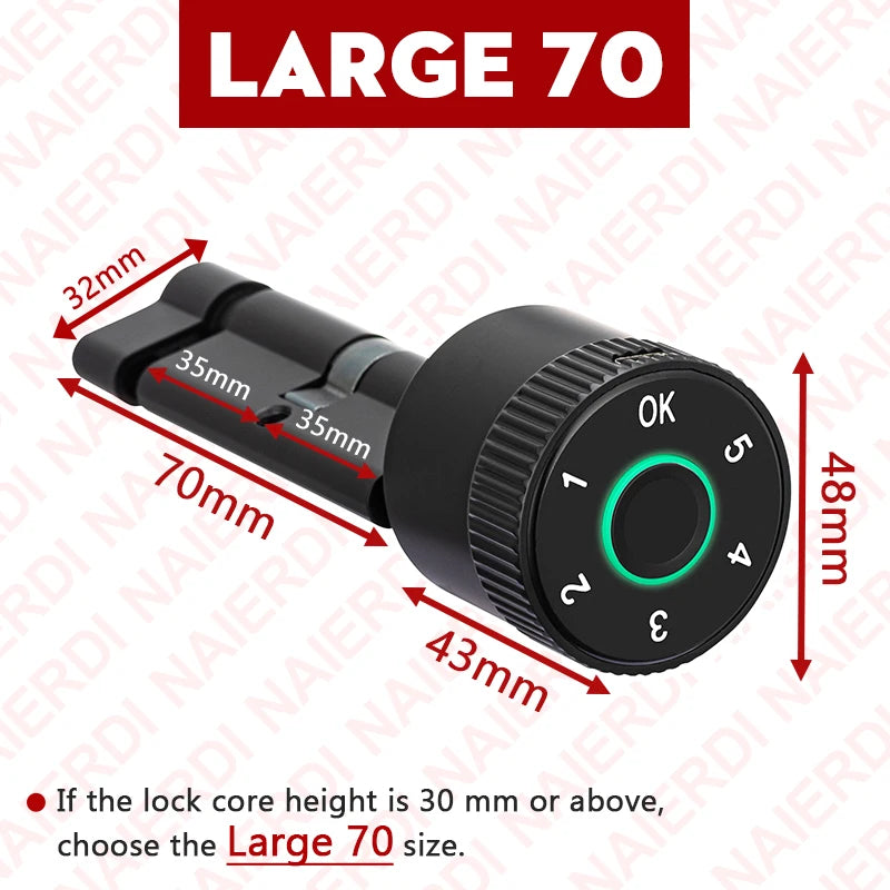 Smart Lock Cylinder with Tuya App & Fingerprint Access