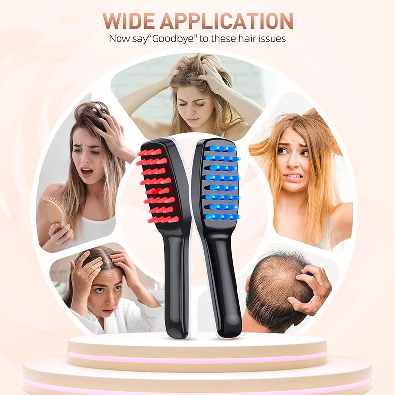 Electric Smart Hair Massage Comb with Red & Blue Light