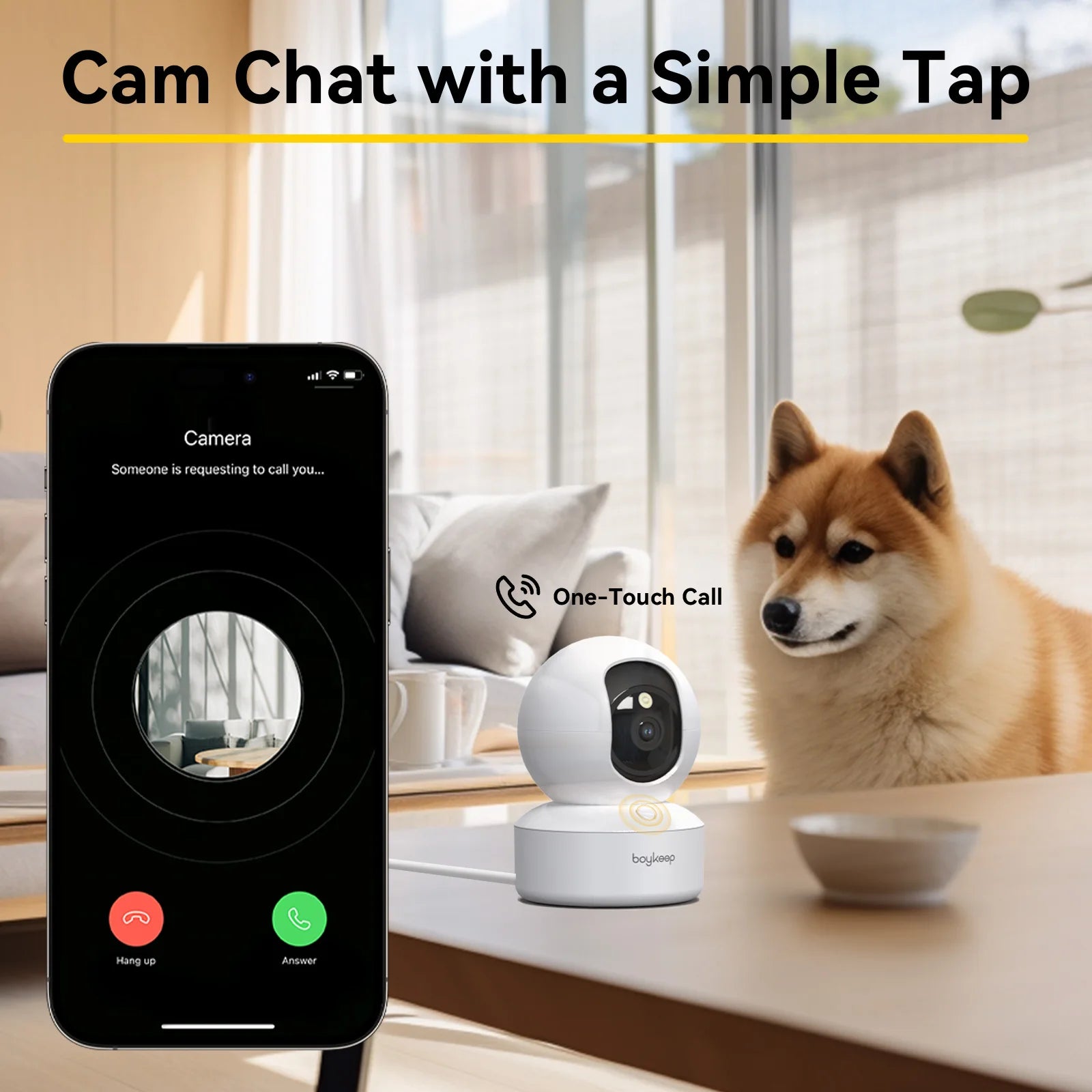 HD Smart Pet Camera - 360° Wifi Indoor Security Camera