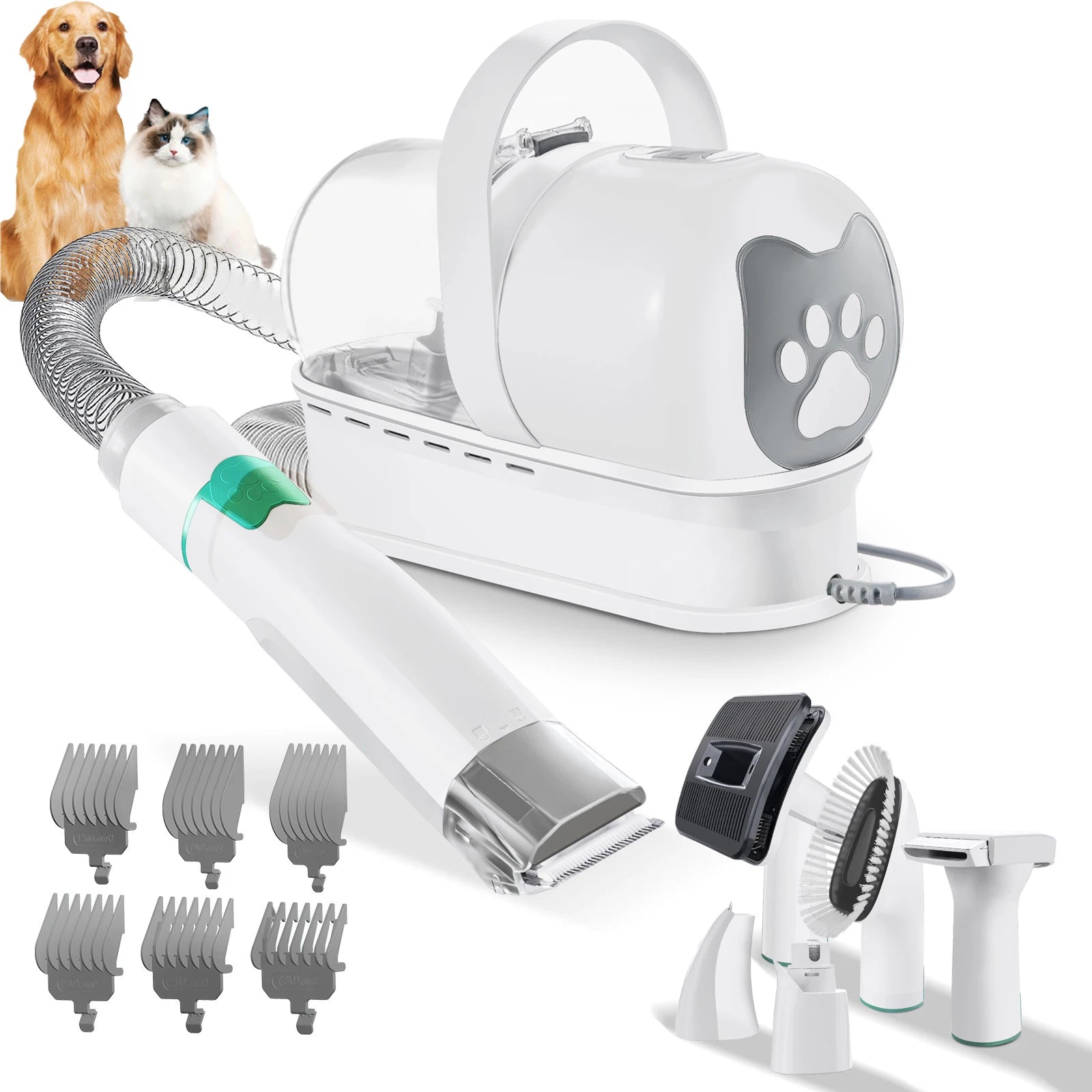 Dog Grooming Vacuum Cleaner Large Capacity Dust Cup 3 - speed Pet Hair Clipper Suction Grooming Kit for Dogs Cats