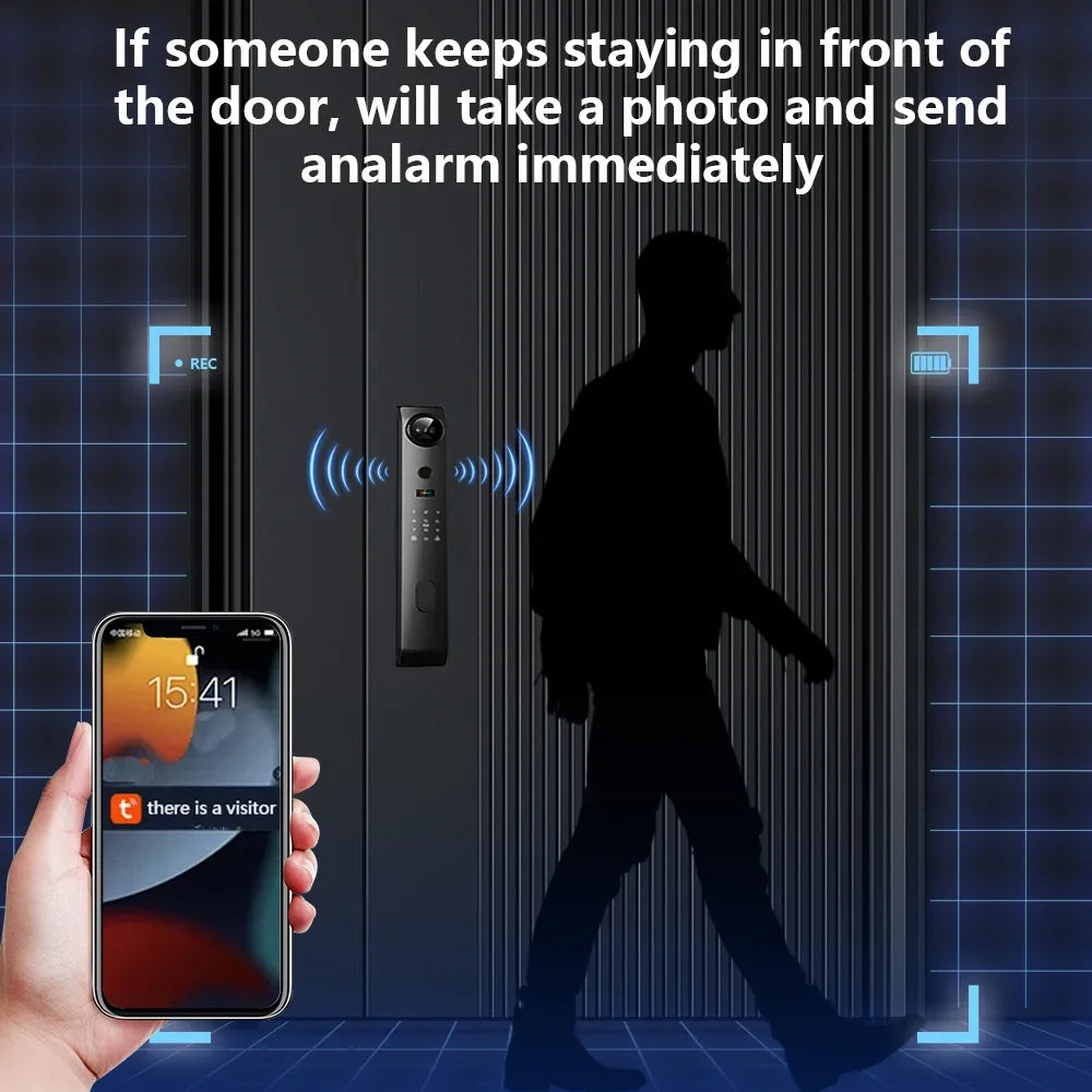 3D Face Recognition Smart Lock with Built-in Camera & Screen