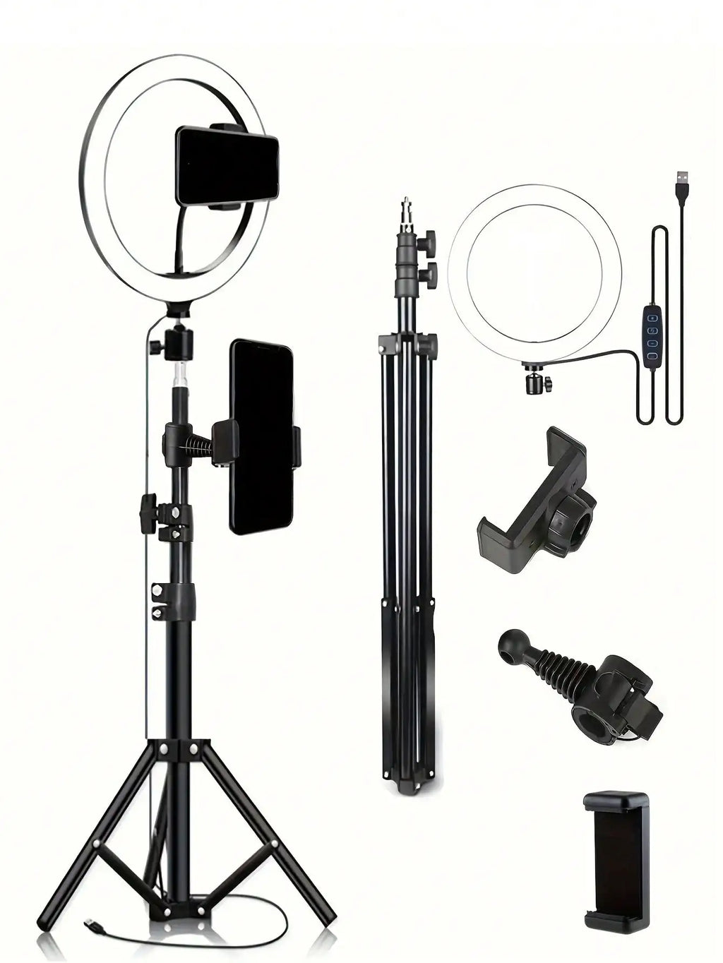 10-Inch Ring Light with 110cm Tripod Stand & Phone Holder