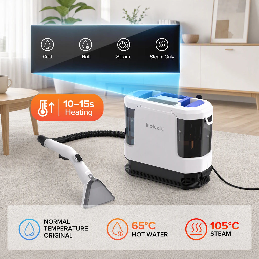 Lubluelu V11 Steam & Hot Water Carpet Cleaner - 17kPa