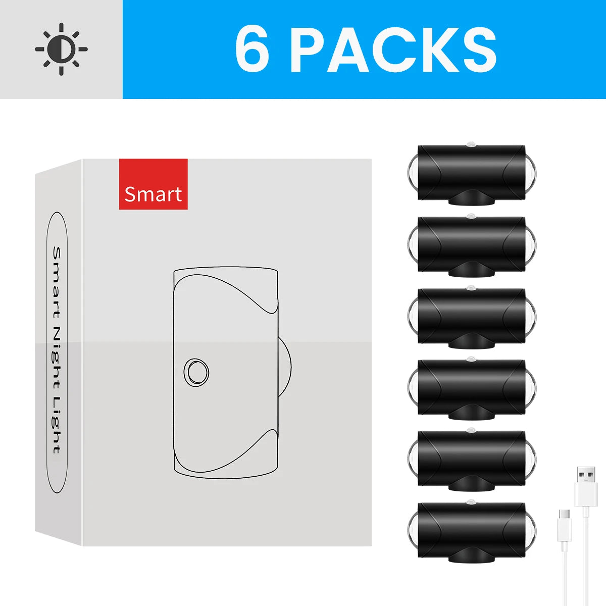 Smart Rechargeable Motion Sensor LED Wall Light | Color Changing & Magnetic Stick-on