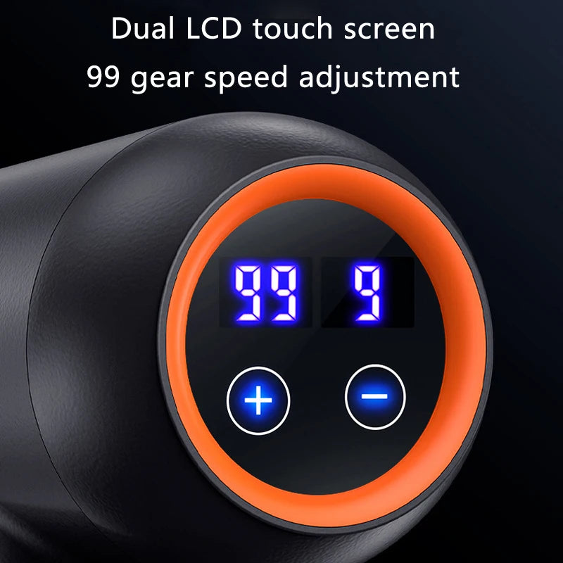 ZOQVANI Pro 99-Level Muscle Massage Gun with 8 Heads & LED Display