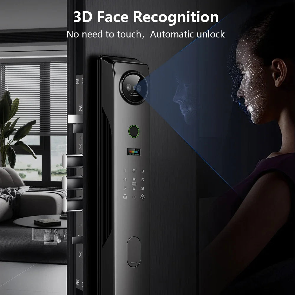 3D Face Recognition Smart Lock with Built-in Camera & Screen