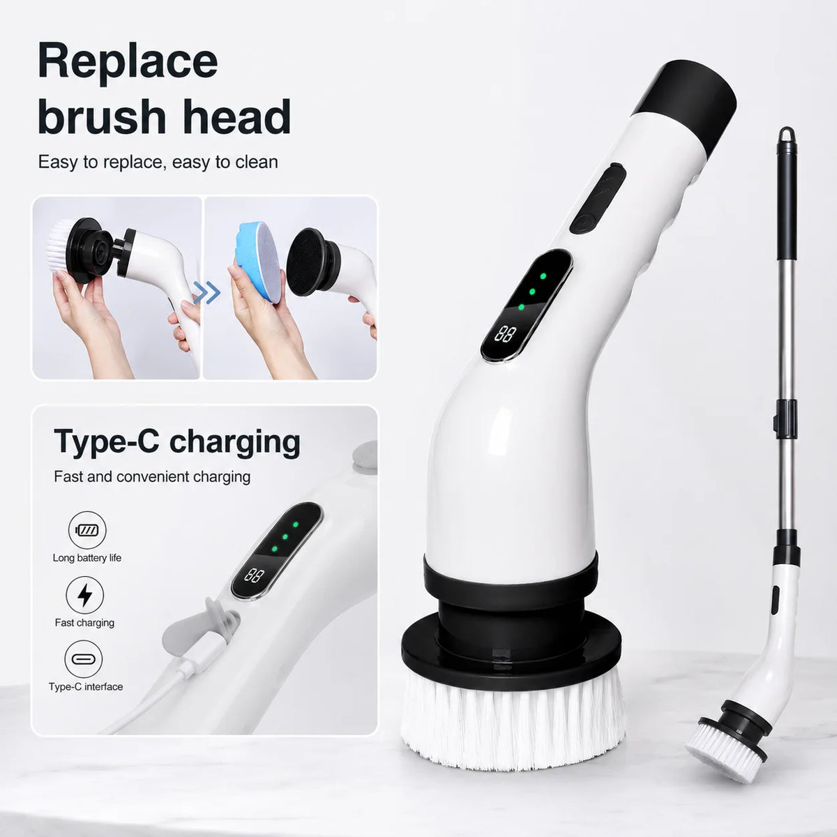 🧹 ZOQVANI™ 9-in-1 Cordless Electric Spin Scrubber