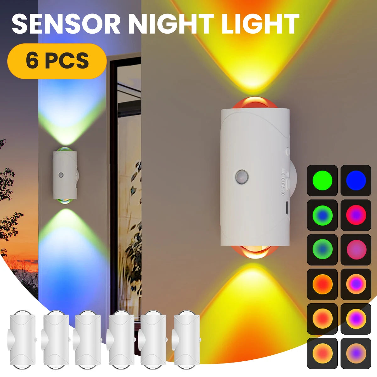 Smart Rechargeable Motion Sensor LED Wall Light | Color Changing & Magnetic Stick-on