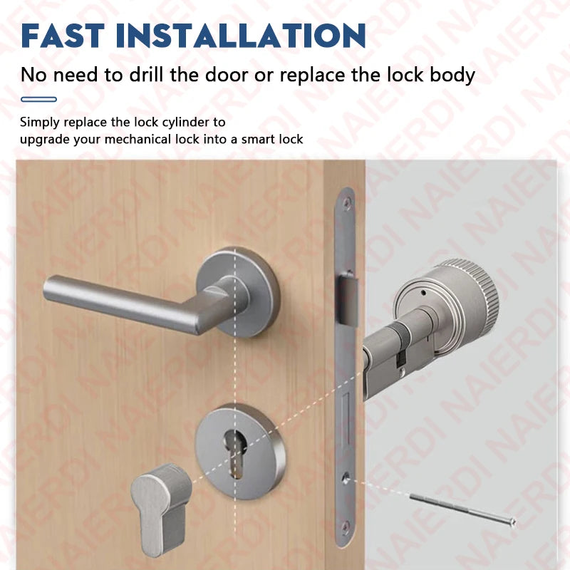 Smart Lock Cylinder with Tuya App & Fingerprint Access