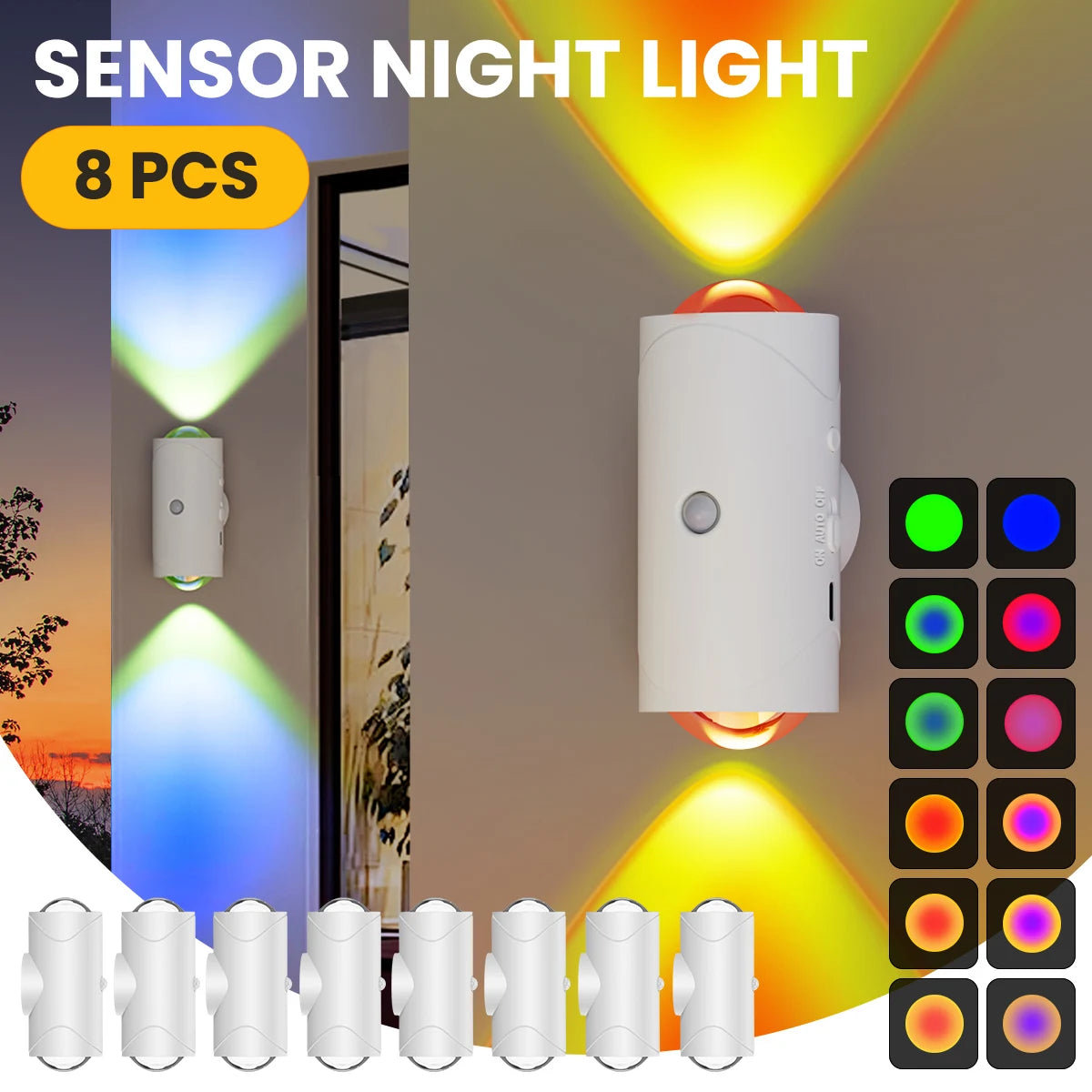 Smart Rechargeable Motion Sensor LED Wall Light | Color Changing & Magnetic Stick-on