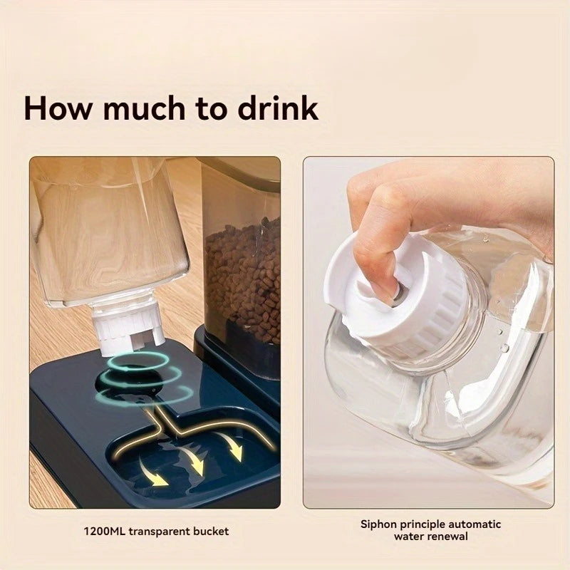 2-in-1 Automatic Pet Food & Water Dispenser Set