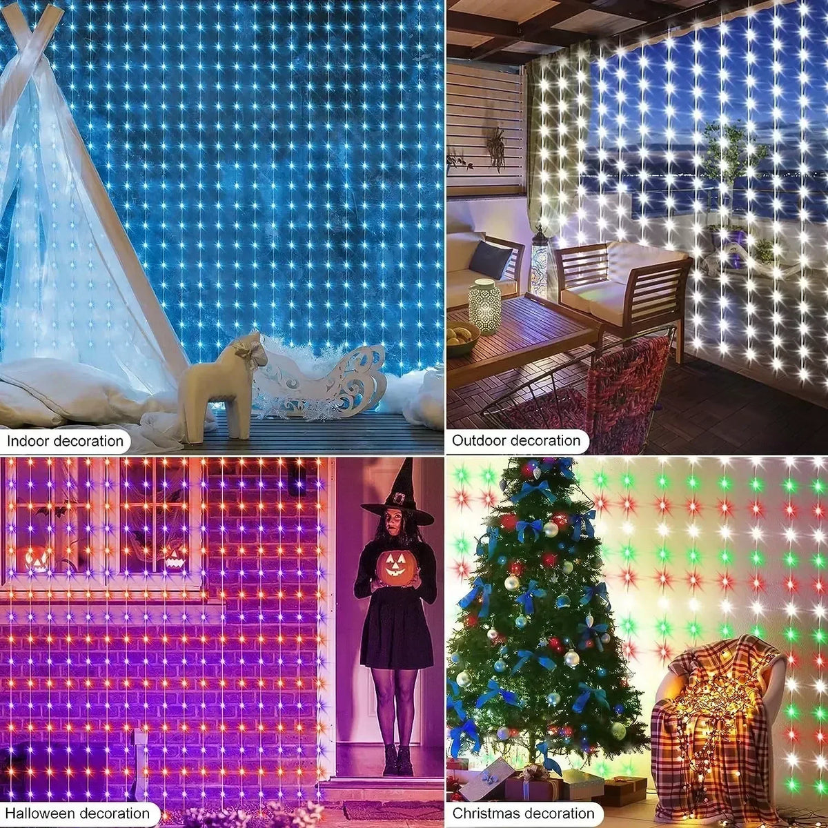 Smart RGB LED Curtain Lights ( App & Remote control )