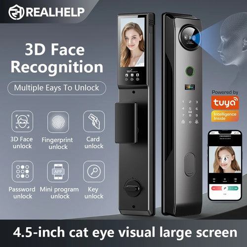 3D Face Recognition Smart Lock with Built-in Camera & Screen