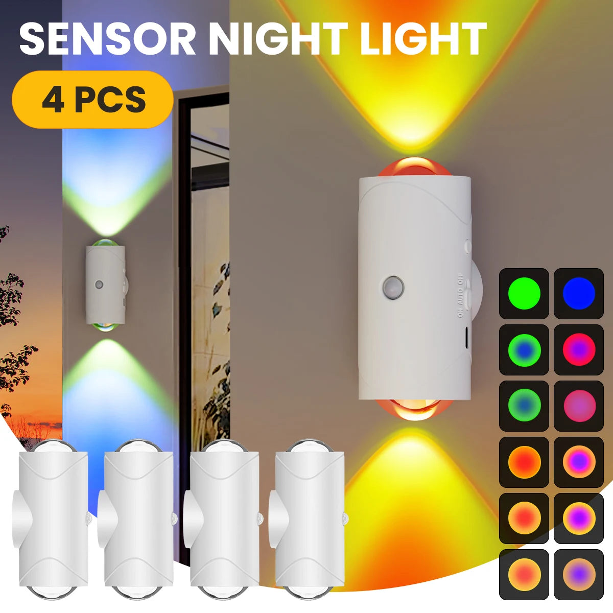 Smart Rechargeable Motion Sensor LED Wall Light | Color Changing & Magnetic Stick-on