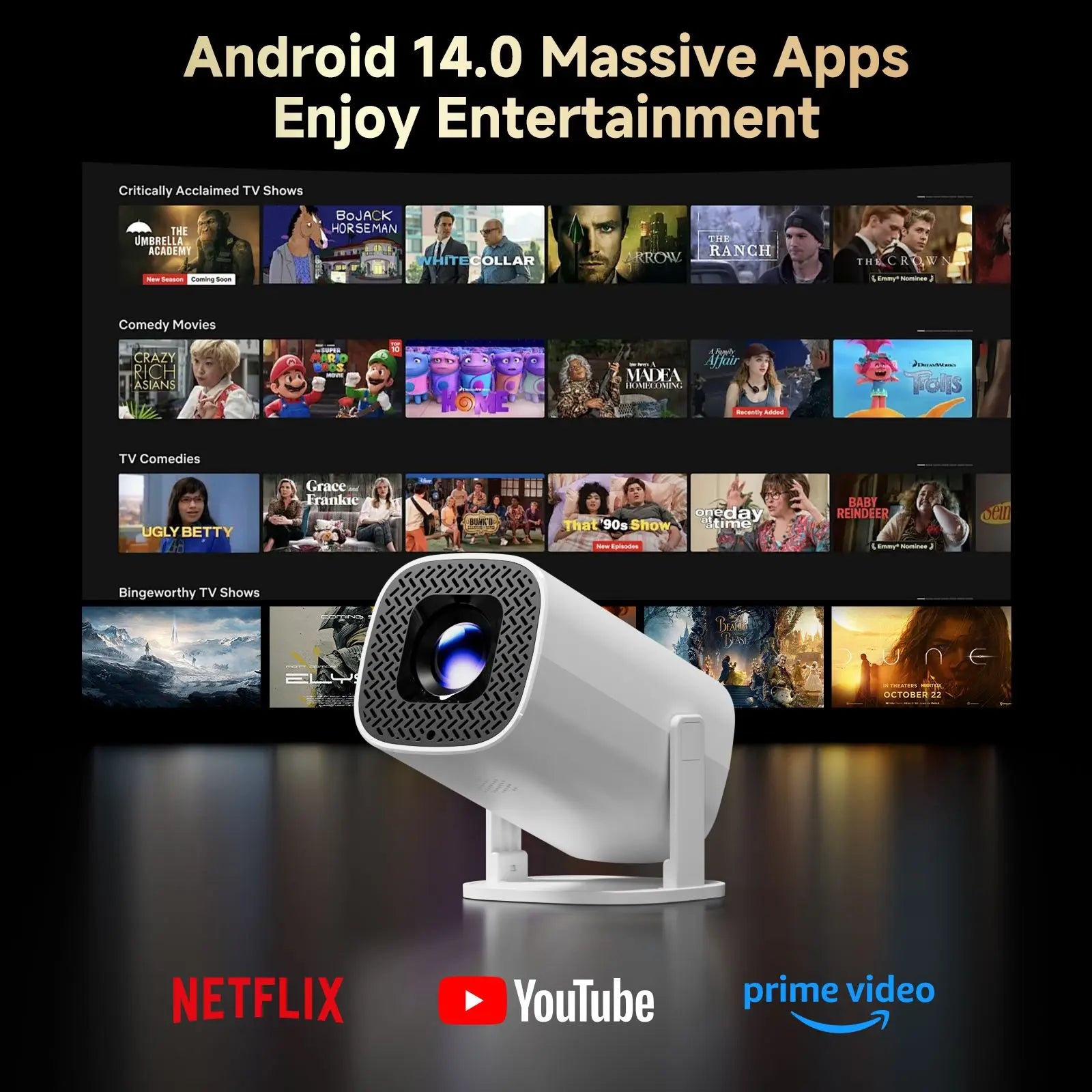 P30Pro Smart Mini Projector 4K - Android 14