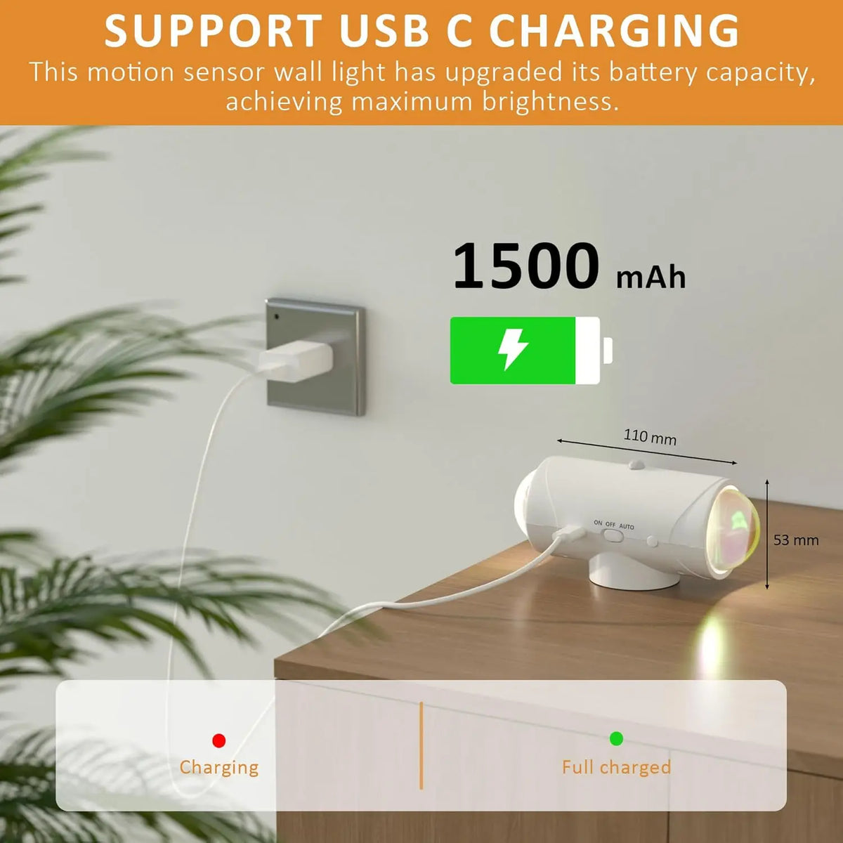 Smart Rechargeable Motion Sensor LED Wall Light | Color Changing & Magnetic Stick-on