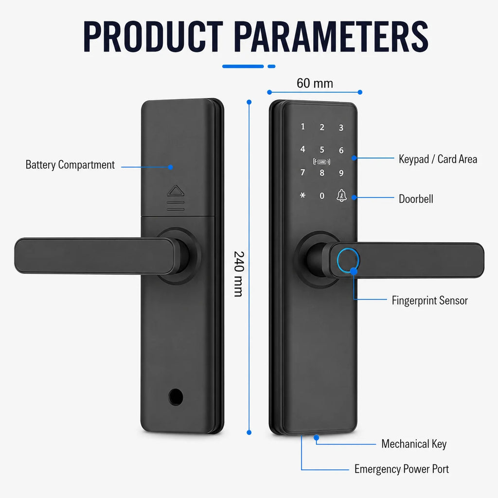 Tuya Smart WiFi Fingerprint Door Lock with App Control