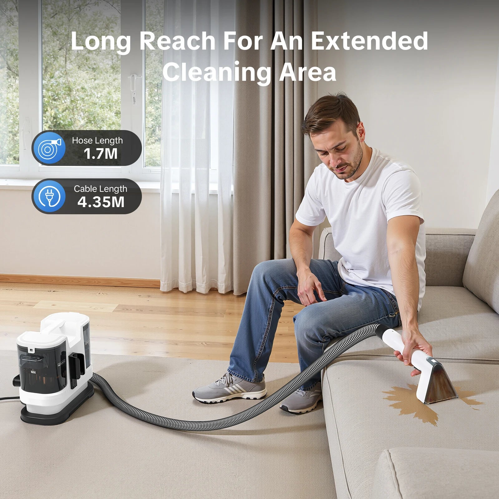 Lubluelu V8 Hot Water Carpet & Upholstery Cleaner - 800W