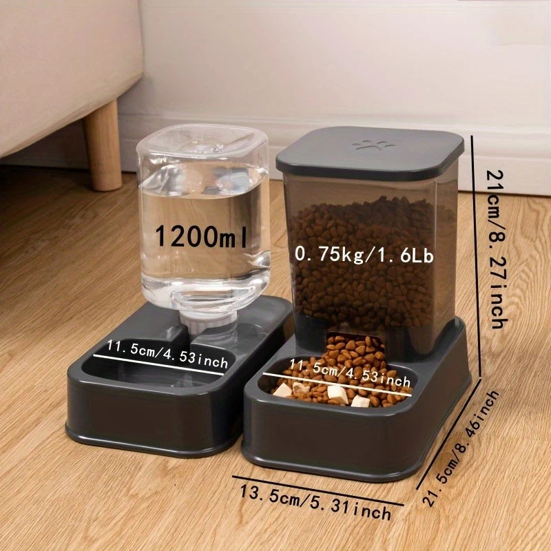 2-in-1 Automatic Pet Food & Water Dispenser Set