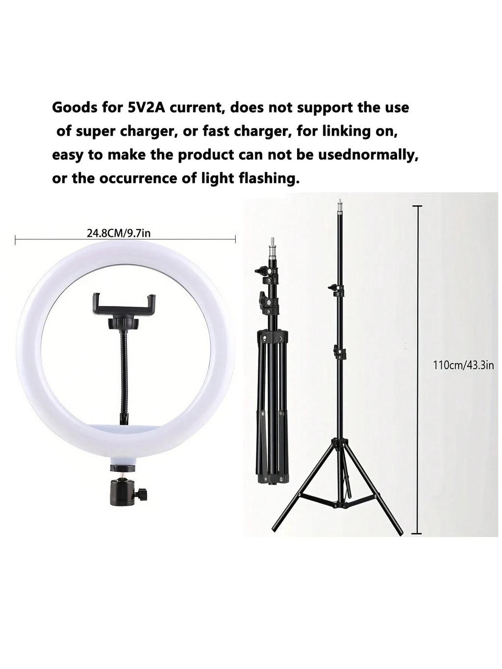 10-Inch Ring Light with 110cm Tripod Stand & Phone Holder