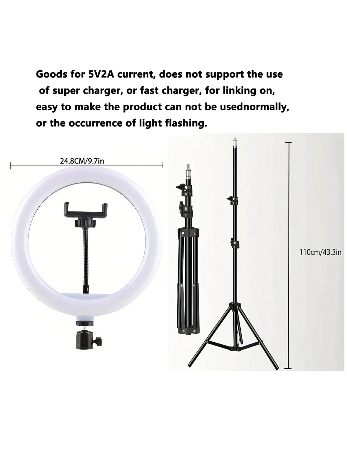 10-Inch Ring Light with 110cm Tripod Stand & Phone Holder