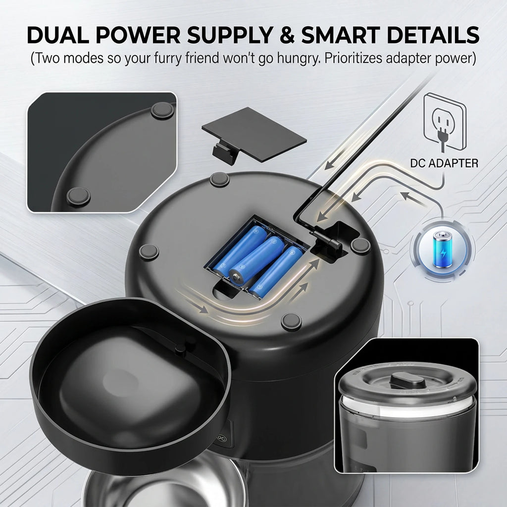 Smart 4L Automatic Pet Feeder with Stainless Steel Bowl
